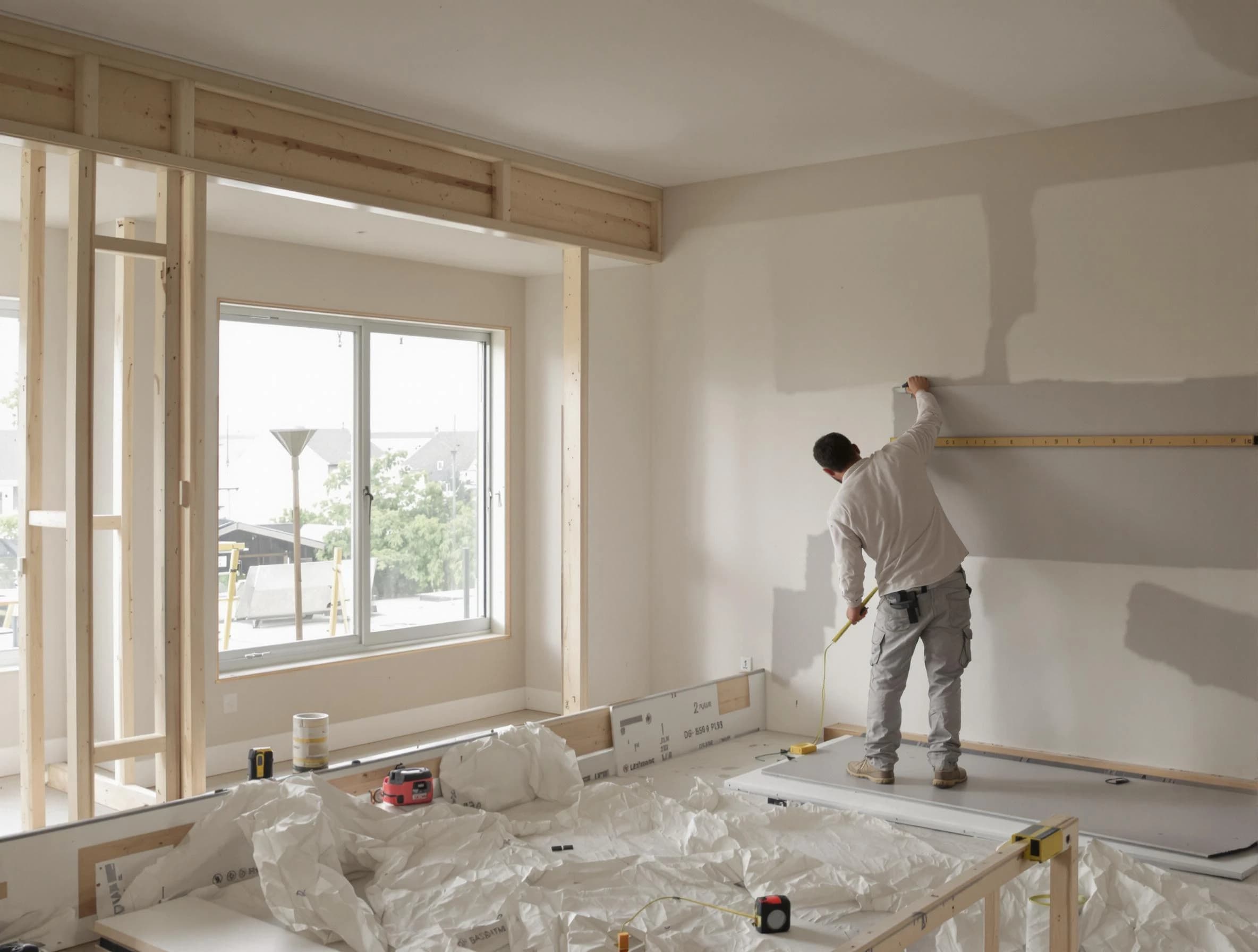 Painesville House Painters installing new drywall in Painesville, OH