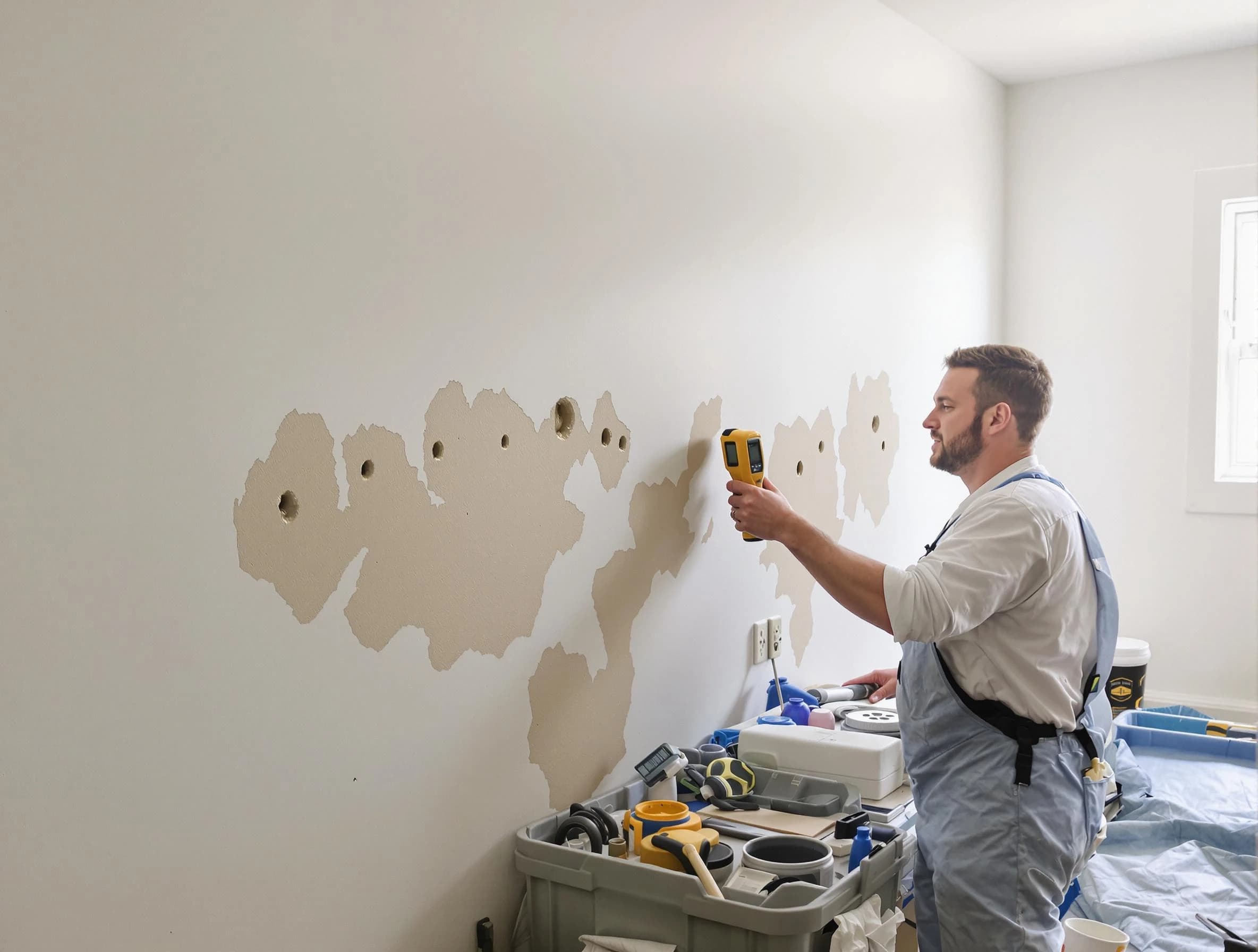 Painesville House Painters repairing damaged drywall in Painesville