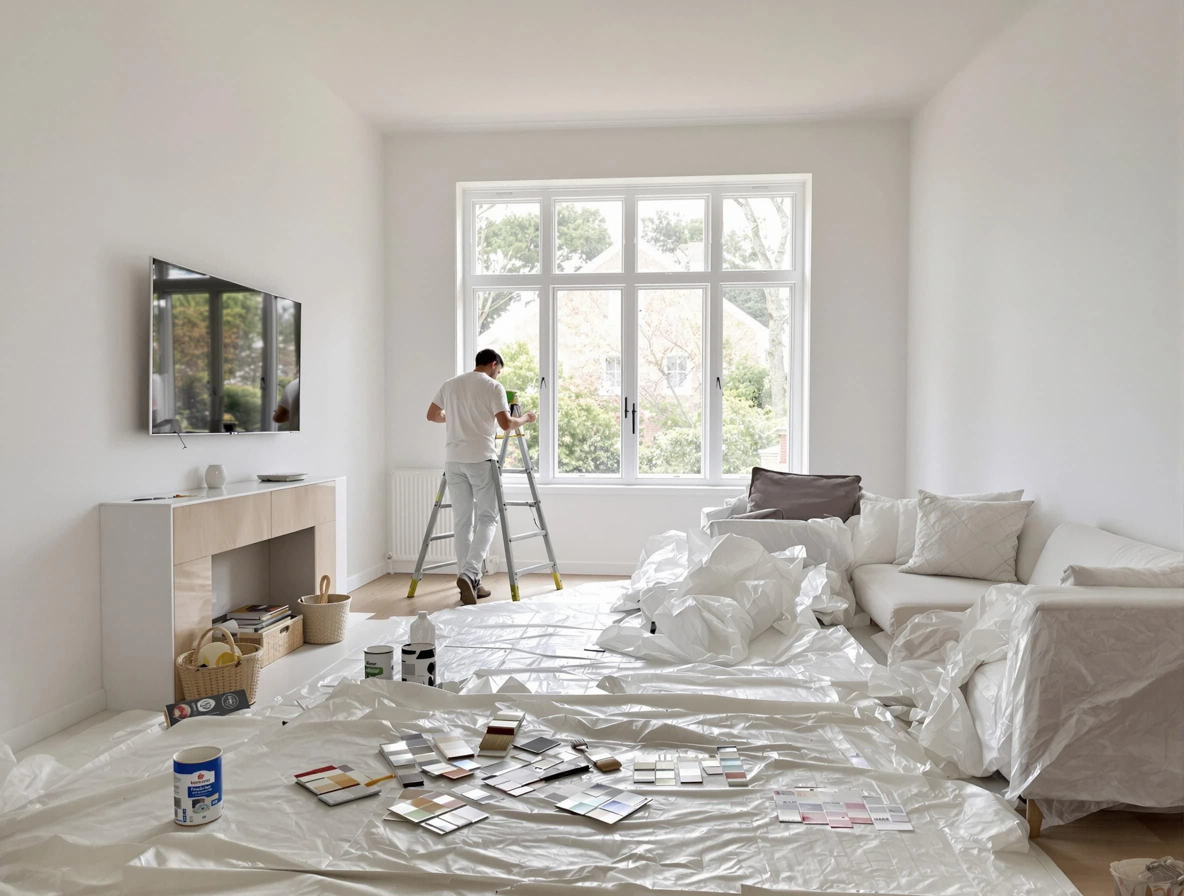 Painesville House Painters professional applying interior paint in Painesville, OH